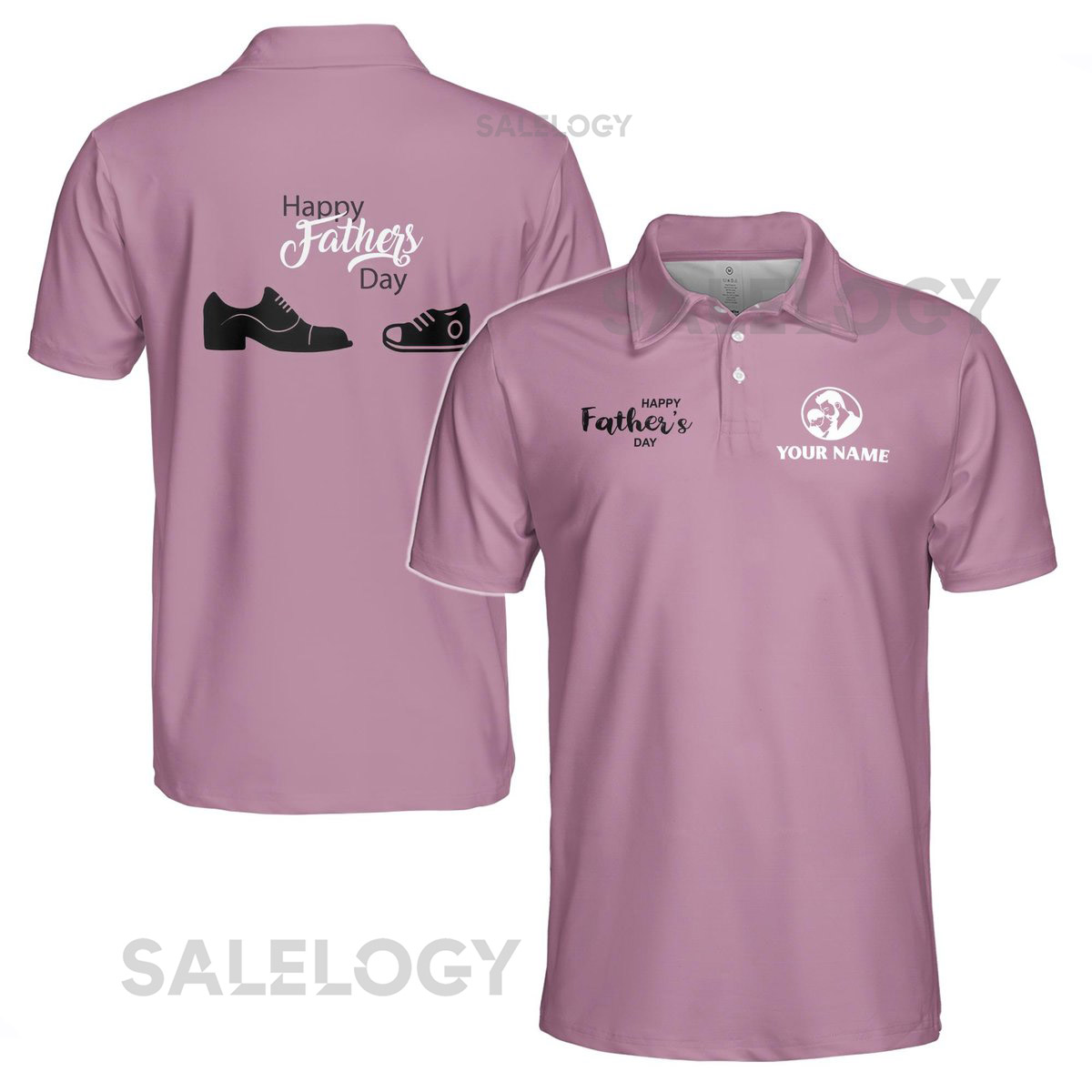 Customize Name Dad Child Shoes Violet 3D Men39s Polo Shirt S-5XL_266