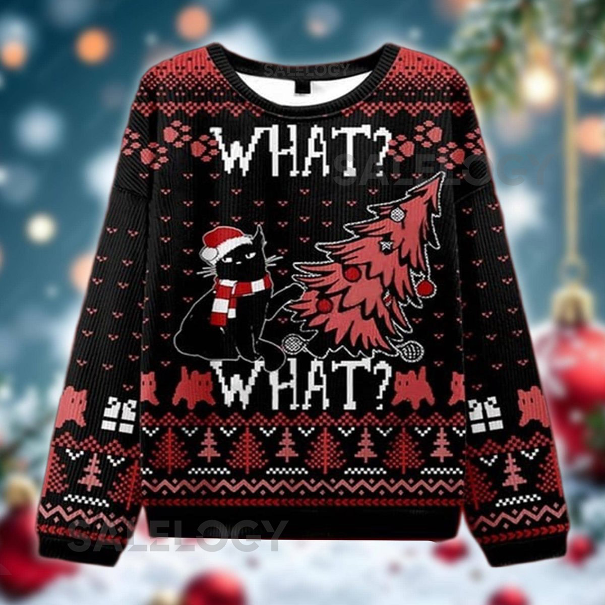 Xeno-Merry Christmas Ugly Sweater Space Creature Da Vinci Art Christmas Sweatshirt Funny Sci-Fi Xmas  Holiday Crewneck for Fan