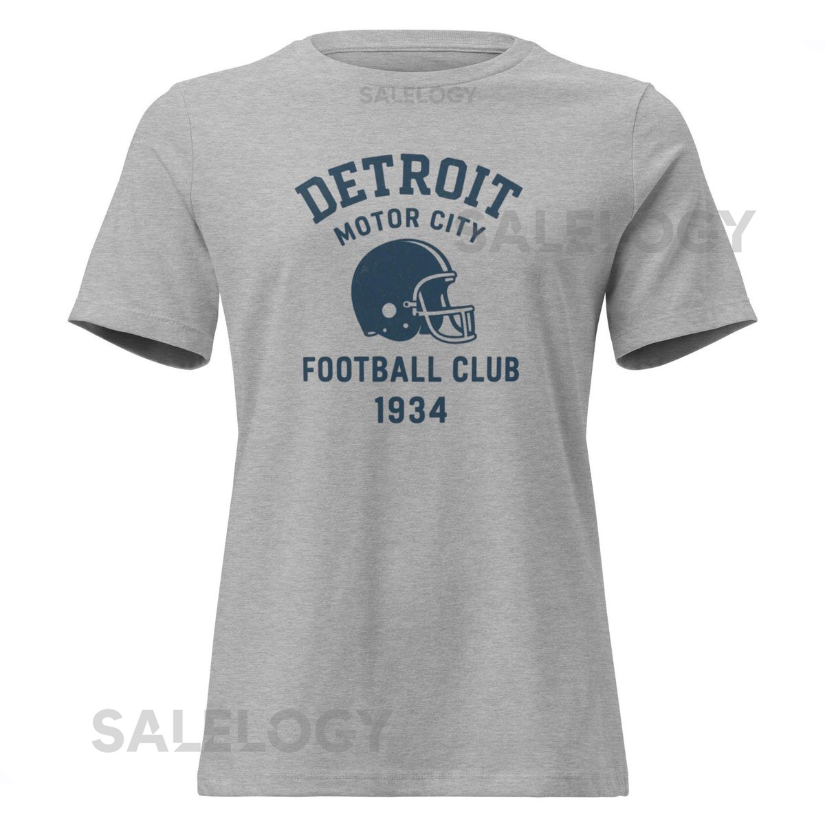 Vintage Detroit Football Club T-Shirt Motor City Helmet Tee_892
