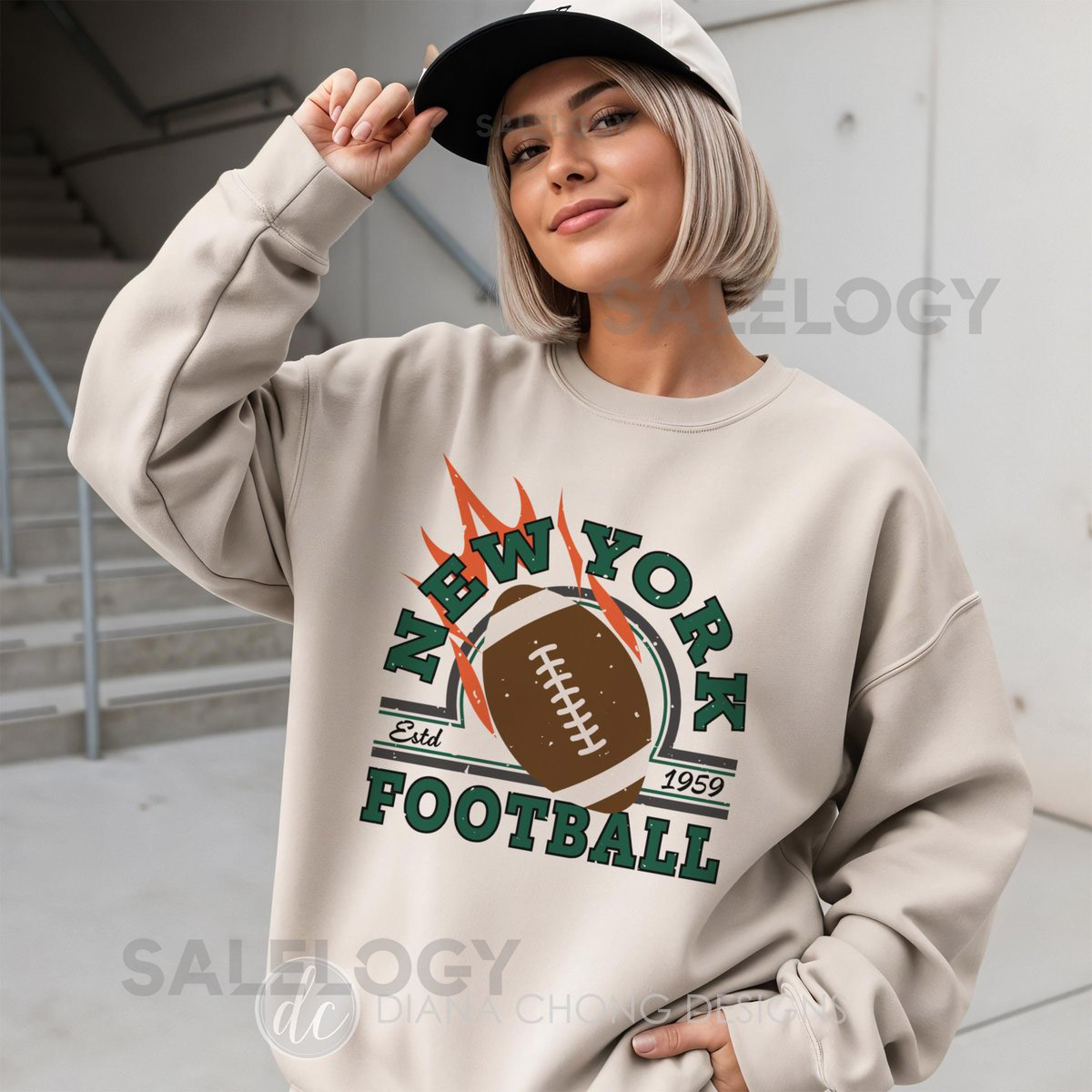 New York Football Sweatshirt Unisex Vintage Style Game Day Apparel_367