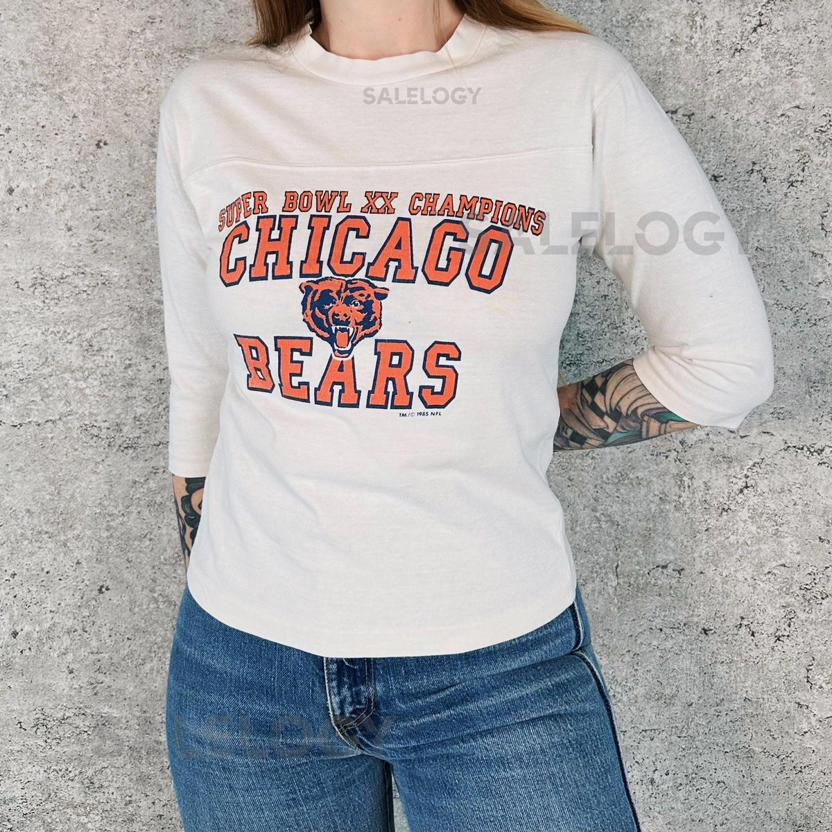 80's Chicago Bears Vintage NFL Football Jersey Top Tee T Shirt_6