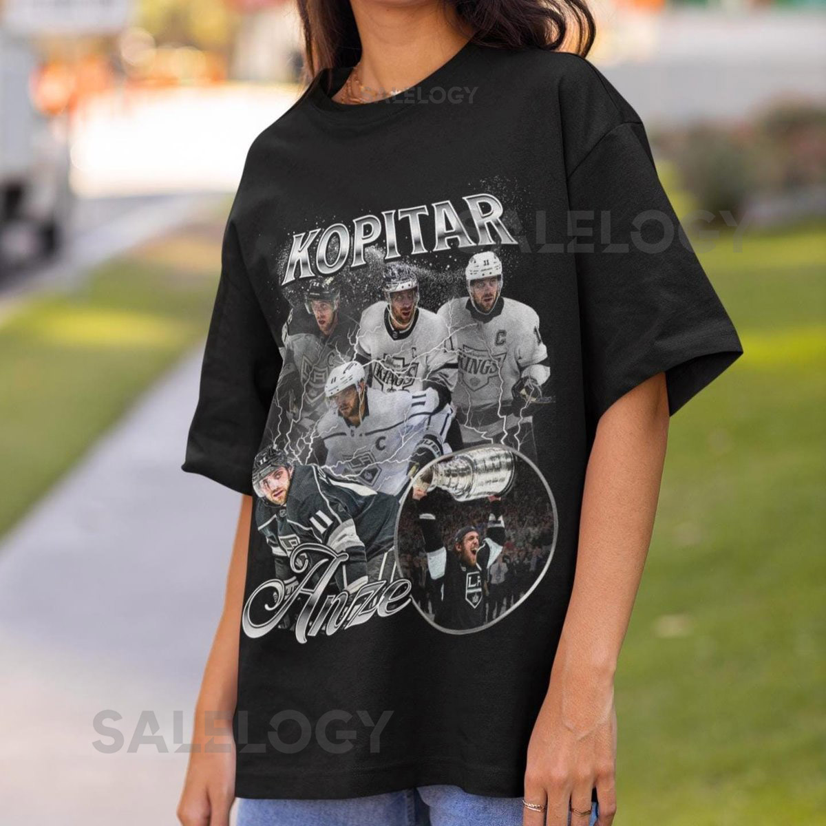 Anze Kopitar Shirt Vintage 90s Los Angeles Kings NHL Hockey Design Retro Bootleg Gift Classic Graphic Tee Unisex T-Shirt Limited Edition_19