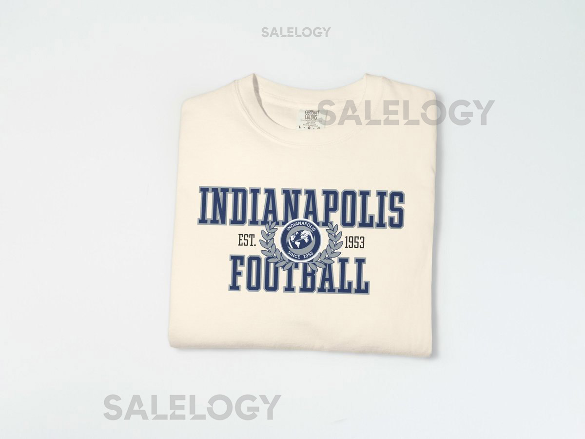 Indianapolis Football Shirt Comfort Colors 1717 Vintage Collegiate Crest Football Mom Game Day Tee Retro Graphic Football _517