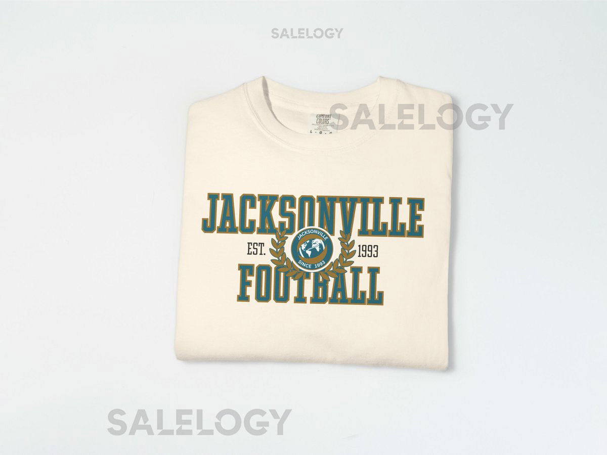 Jacksonville Football Shirt Comfort Colors 1717 Vintage Collegiate Crest Football Mom Game Day Tee Retro Graphic Football _608