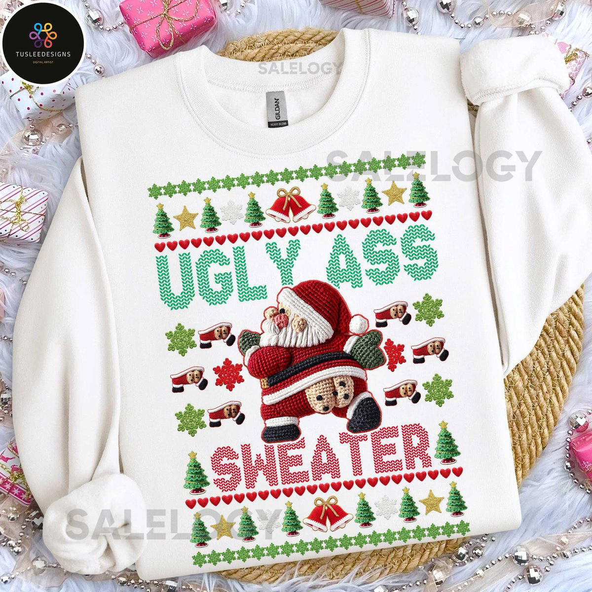 Latch Hook Faux Yarn Ugly Butts Christmas Sweater Png Ugly Ass XMas Png Funny Ugly Christmas Holiday Party White Elephant for Him