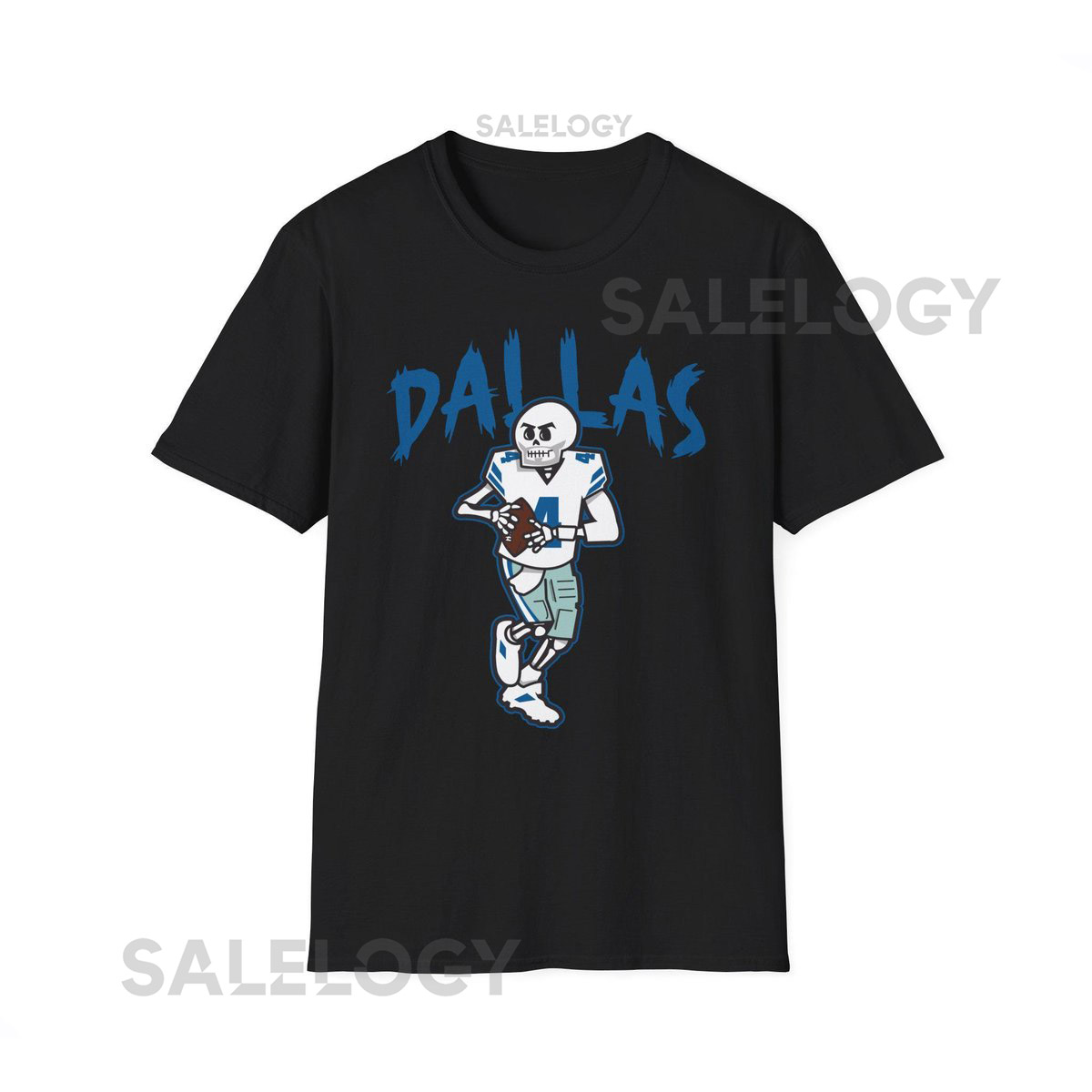 Dallas Football Skeleton Dak Prescott Graphic Tee Limited Halloween Edition Cowboys QB NFL_238