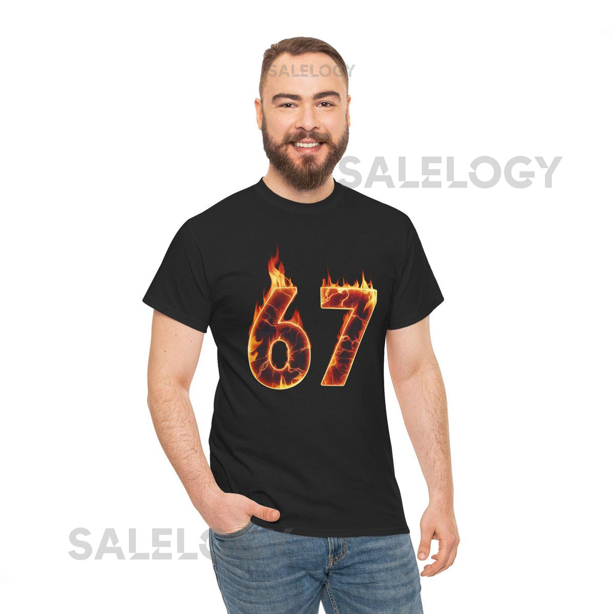 Flame 67 Graphic Tee Unisex Heavy Cotton Fire T-Shirt_161
