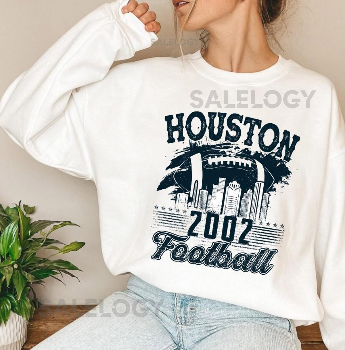 Houston Football T-Shirt Vintage Houston 2002 Football Sweatshirt Houston Game Day Hoodie Football Sunday Unisex _268