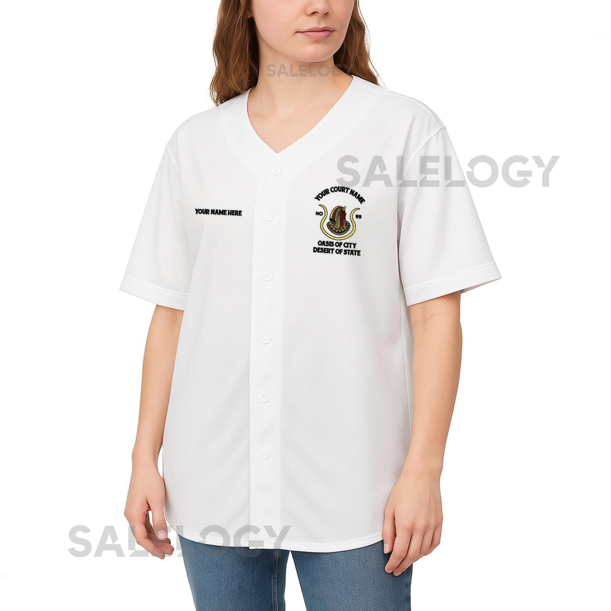 Customized Your Name and Court Daughter of Isis DOI Embroidered Baseball Jersey Size S-5XL_66