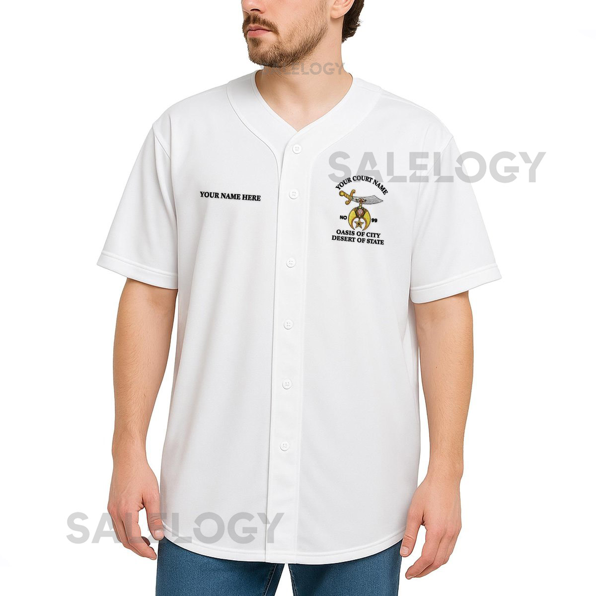 Custom Your Name Temple Proud To Be A Shriners Noble Embroidered Baseball Jersey Size S-5XL_51