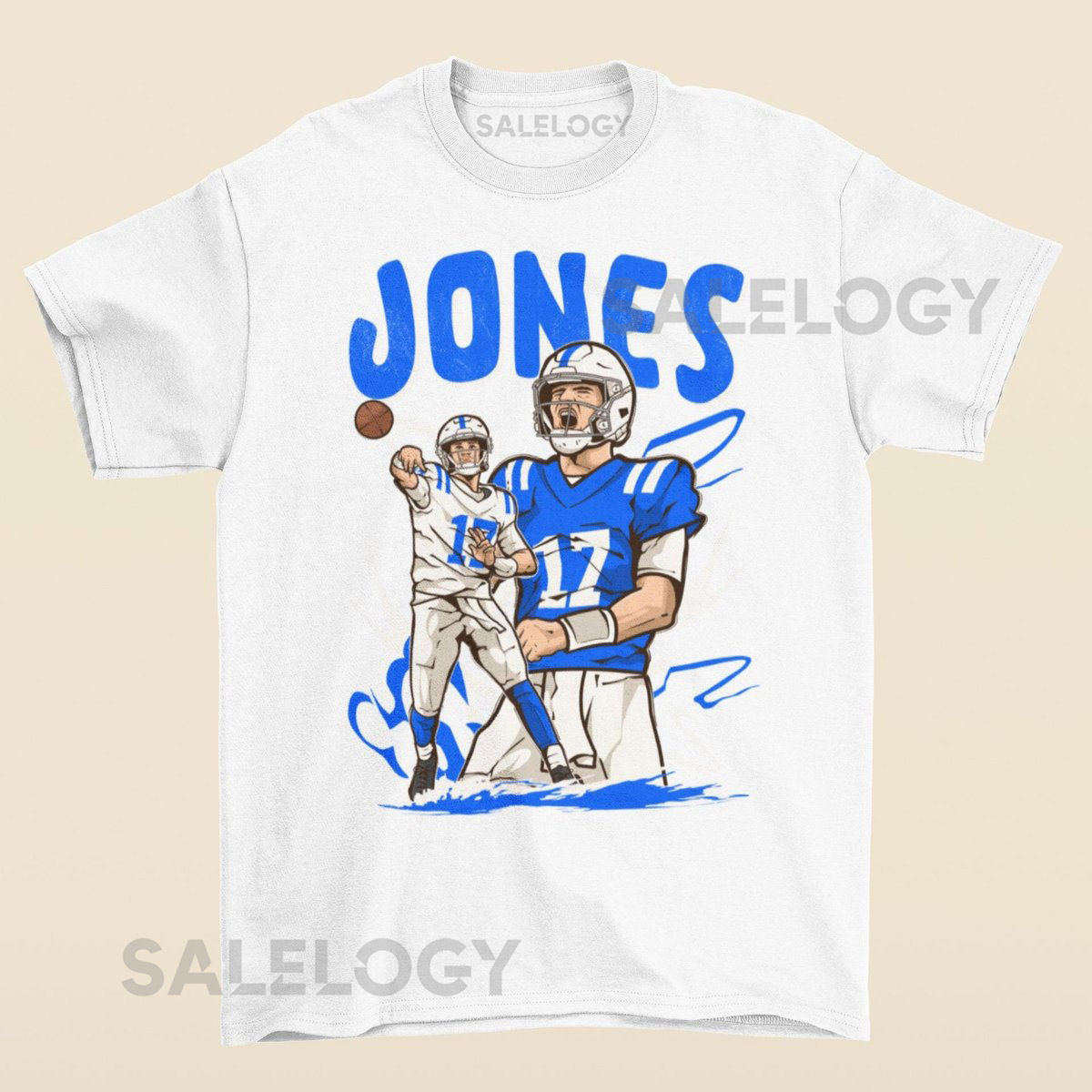 Daniel Jones Cartoon Style Indianapolis Football _84