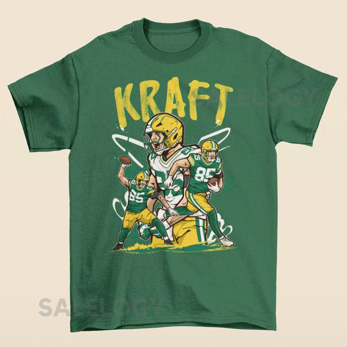 Tucker Kraft Cartoon Style New York Football T-Shirt_672
