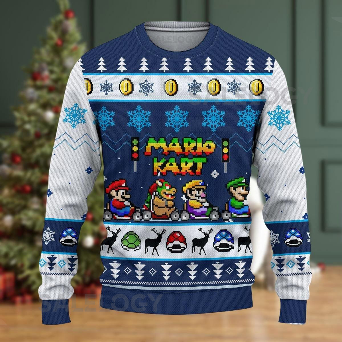 Mario Kart Ugly Christmas Sweater Super Mario Bros Sweater Funny Christmas Game Shirt fun Mario Characters Sweater Christmas s