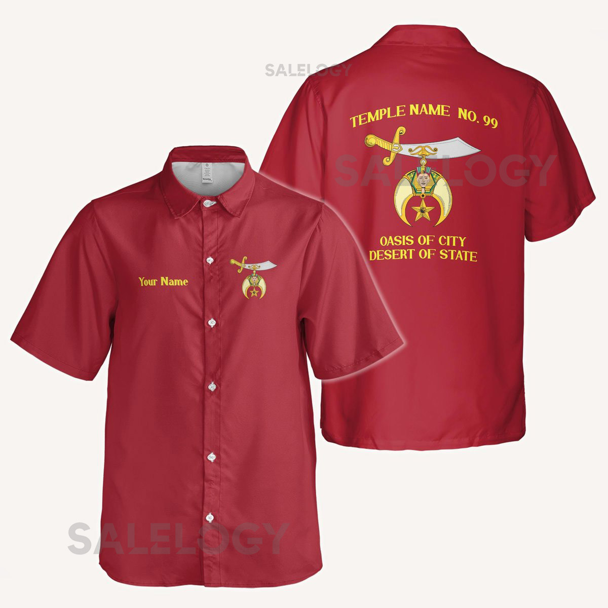 Personalized Noble Shriner Custom Your Temple Shriner Button Down Shirt S-5XL_252