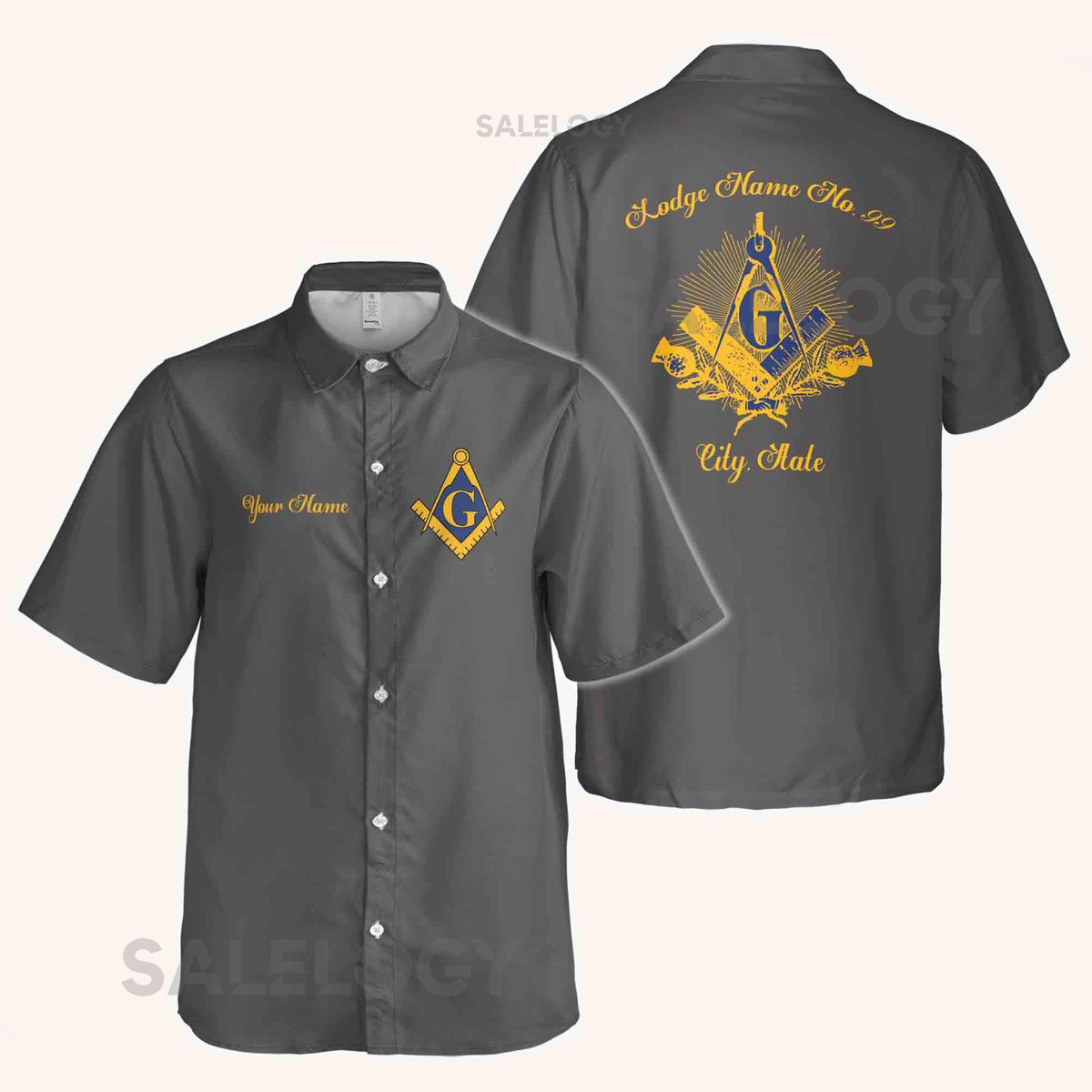 Customized Master Mason Freemason Masonry Button Down Shirt S-5XL_176