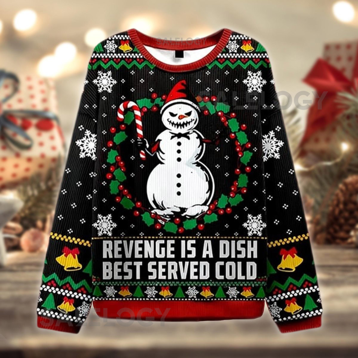 Revenge Served Cold Sweater Evil Snowman Christmas Horror Ugly Holiday Sweatshirt Scary Xmas Humor