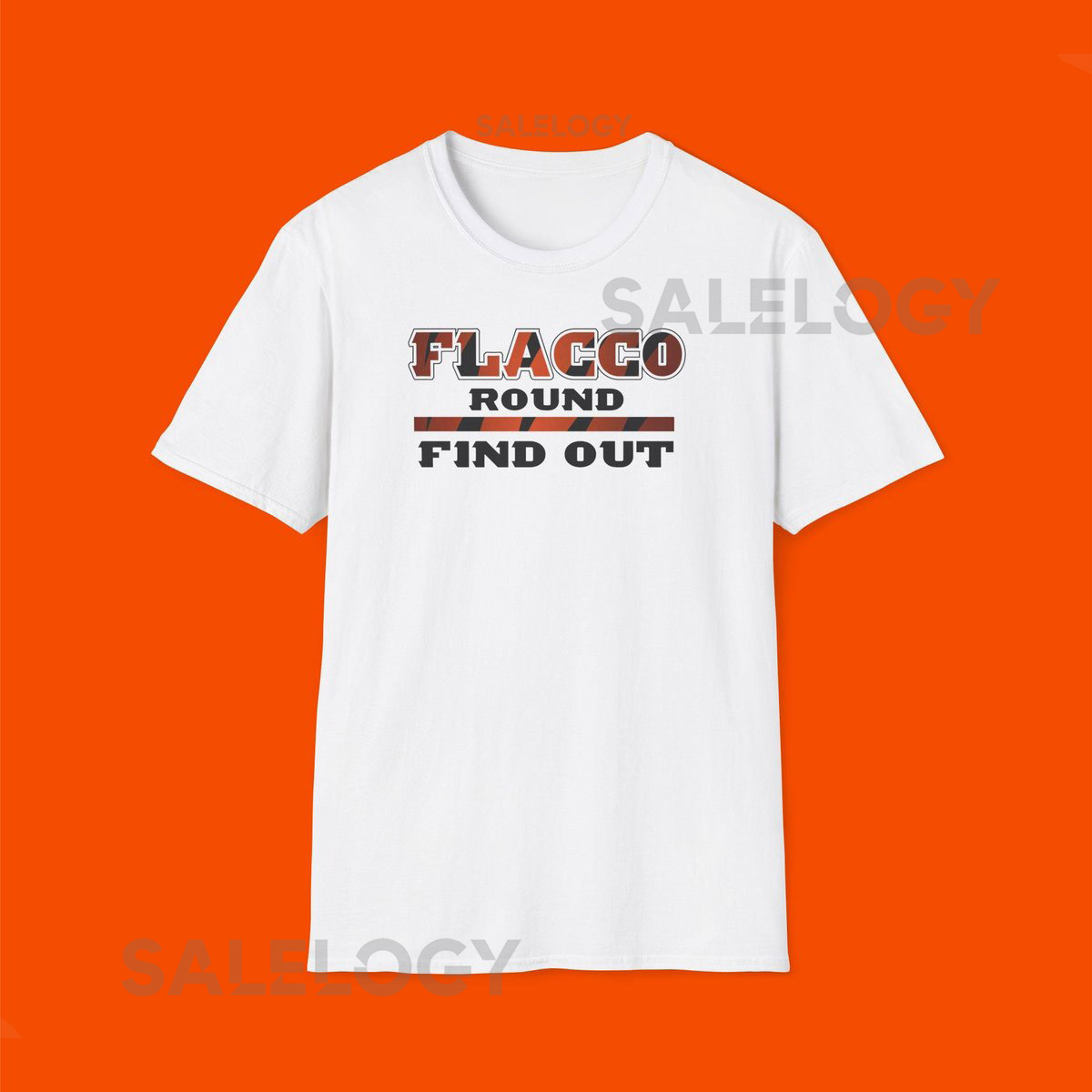 Unisex Softstyle T-Shirt - 'Flacco Round Find Out' Graphic Tee Cincinnati Bengals Joe Flacco 16_879