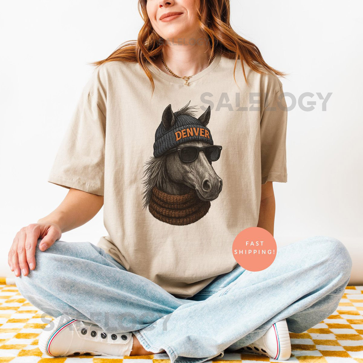 Vintage Denver Football Shirt Retro Broncos Horse Tee Beanie Mascot Graphic Top Game Day Fan Gift Unisex Denver Sports Apparel_592