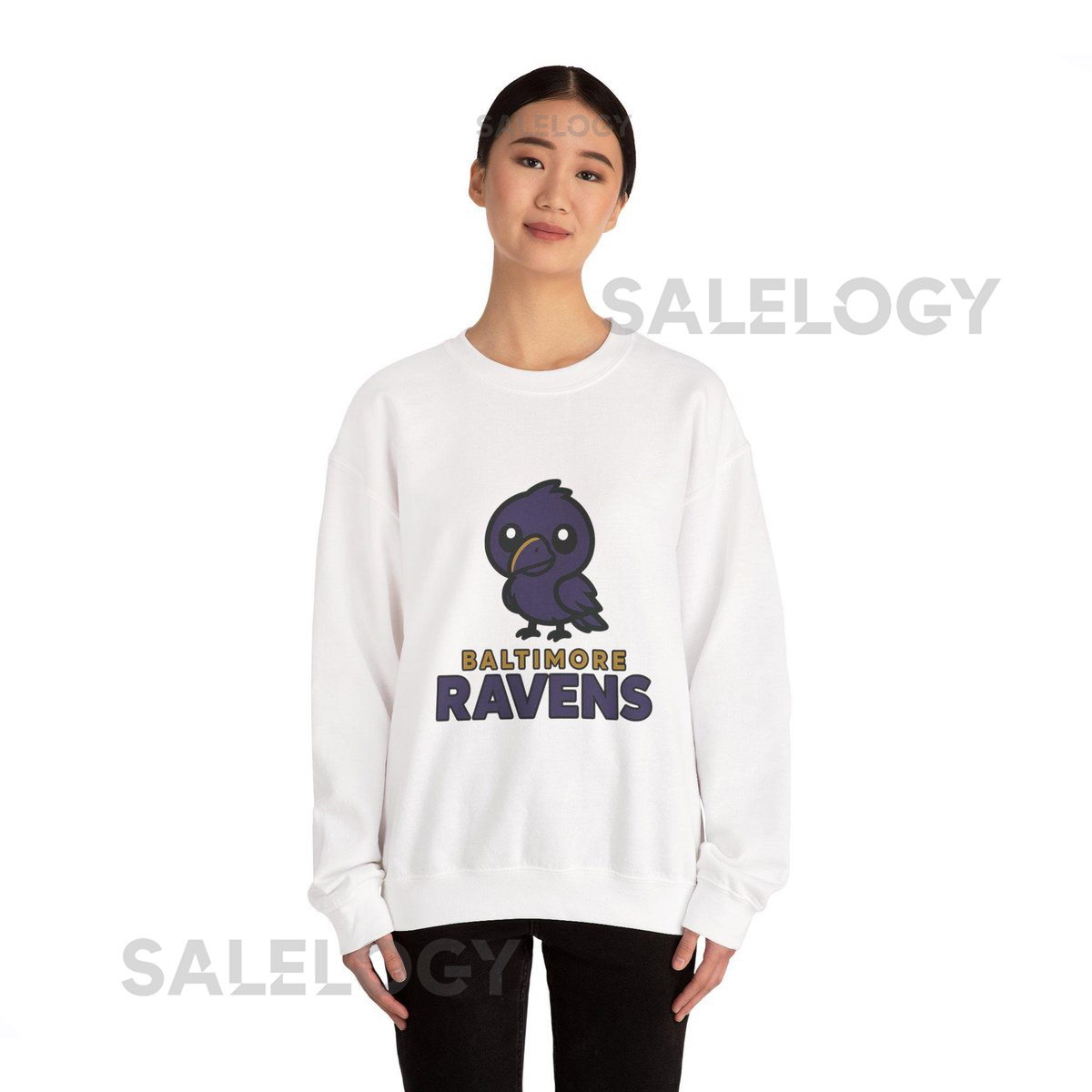 Unisex Baltimore Ravens Cute Crewneck Sweatshirt Ravens Fan Gear Casual Wear Game Day Outfit_876