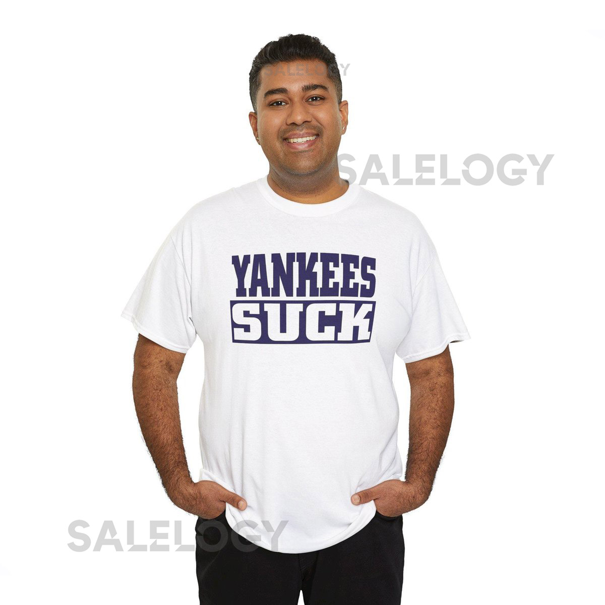 Yankees Suck New York Unisex Heavy Cotton Tee Sports Fan T-Shirt Casual Wear Gift for Baseball Lovers Funny Graphic Tee Smile More_628