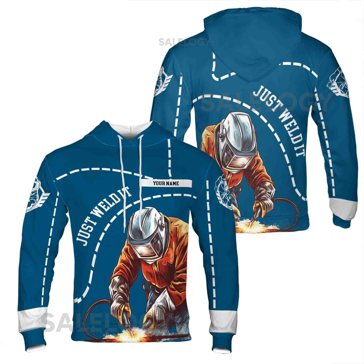 Custom Name Mechanic Tool Skull Gears Red Hoodie S-5XL_41