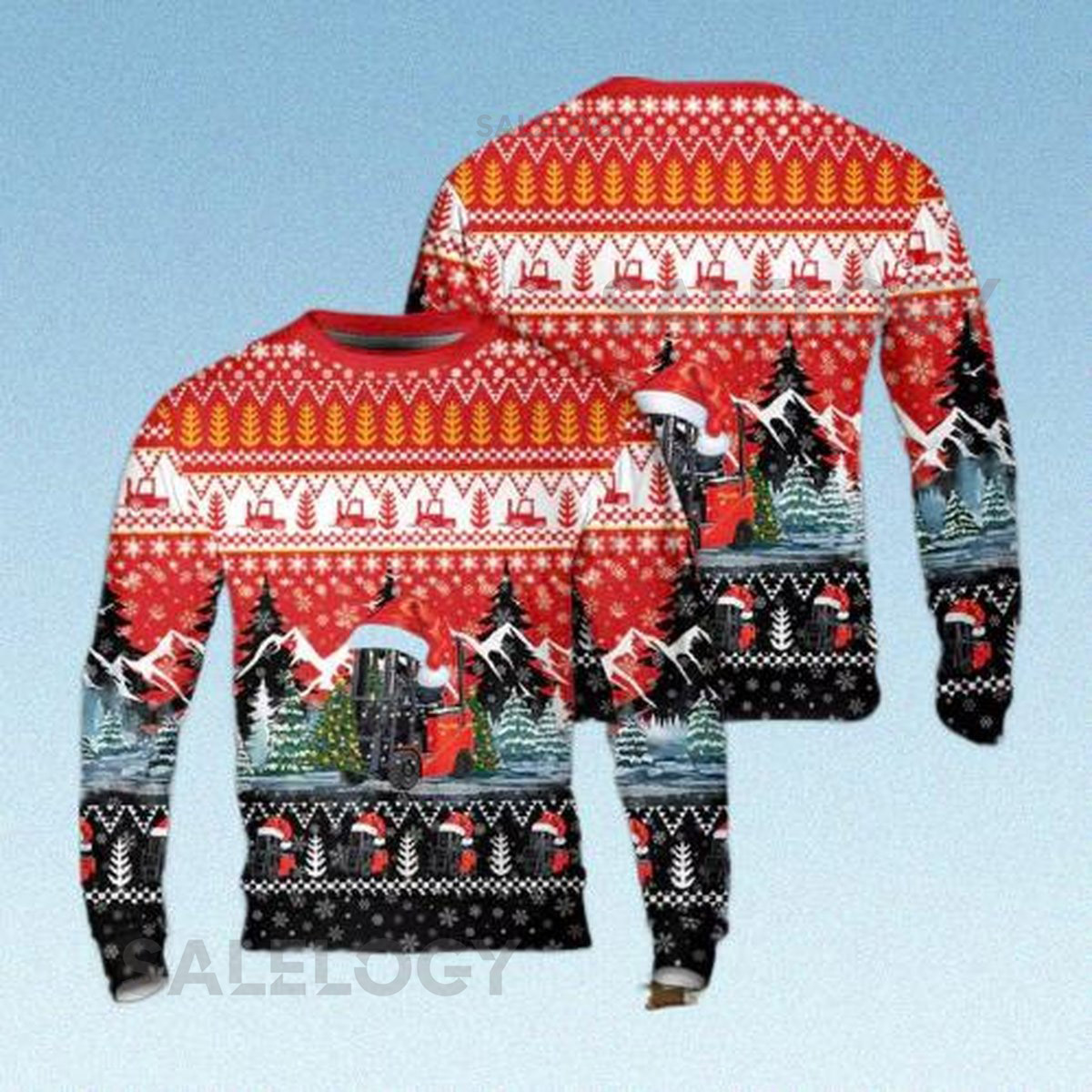Forklift Driver Ugly Christmas Sweater Funny Warehouse Worker Holiday Jumper Festive Xmas Sweater