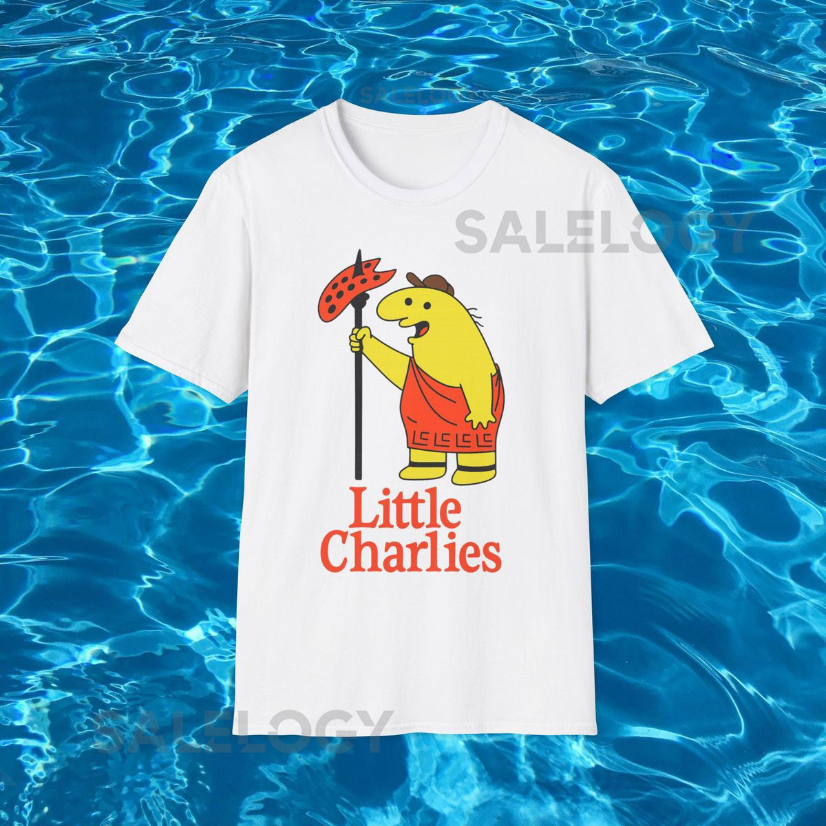 Little Charlie's Funny Meme TShirt Smiling Pizza Parody for Friends Joke Tee Caesars White Elephant Gift Shirt Adult Cartoon Gift Tee_581