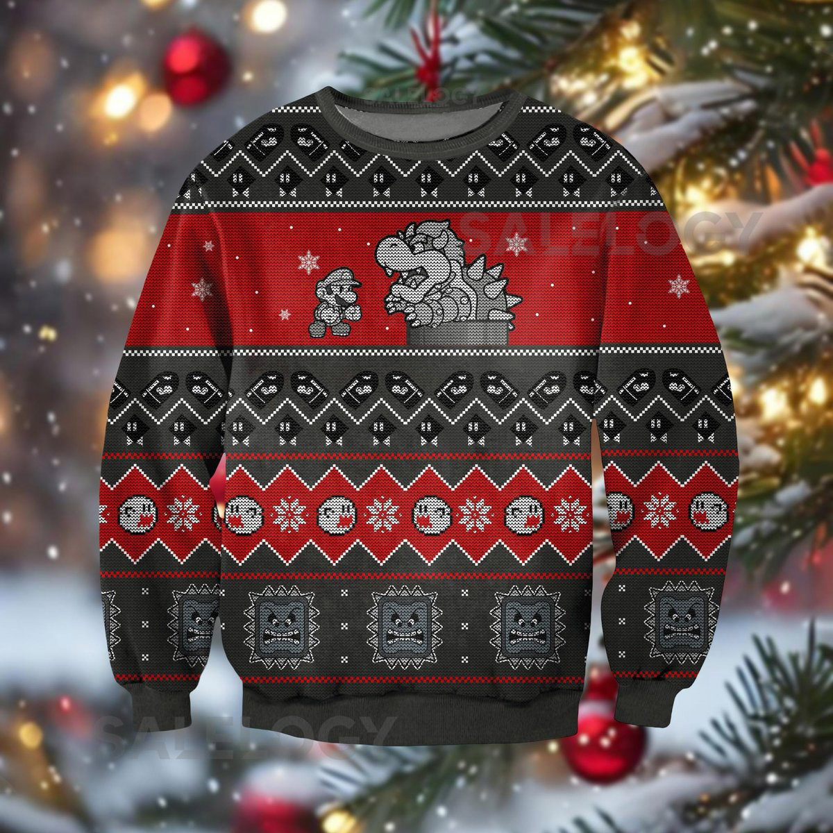 Retro Super Mario And Bowser Ugly Christmas Sweater Mario Bros Xmas Sweater Gaming Holiday Sweater Kid Xmas s