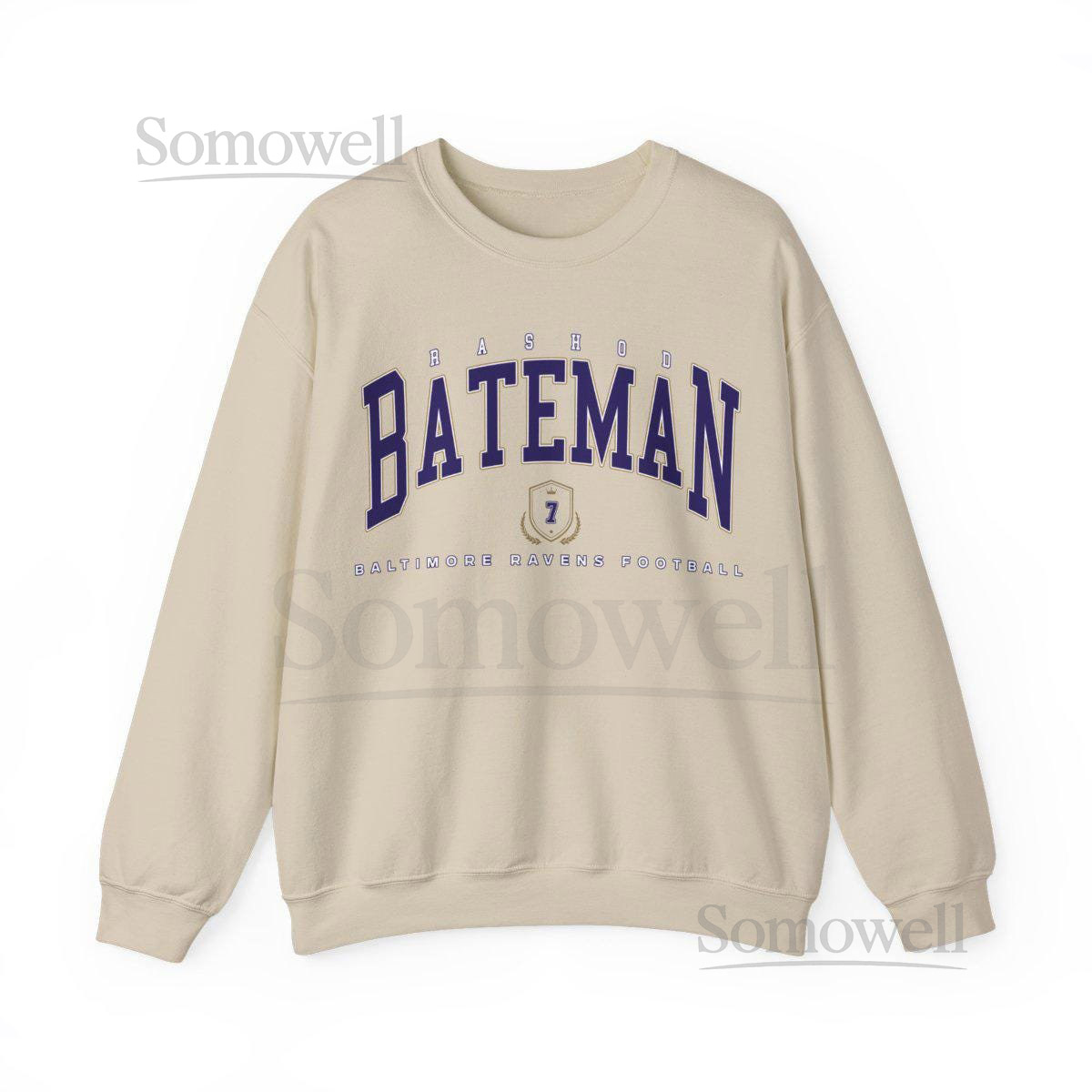 Rashod Bateman Crewneck Sweatshirt Vintage Baltimore Ravens Football Pullover Game Day Fan Merch Gift Cozy Collegiate Sweater_830