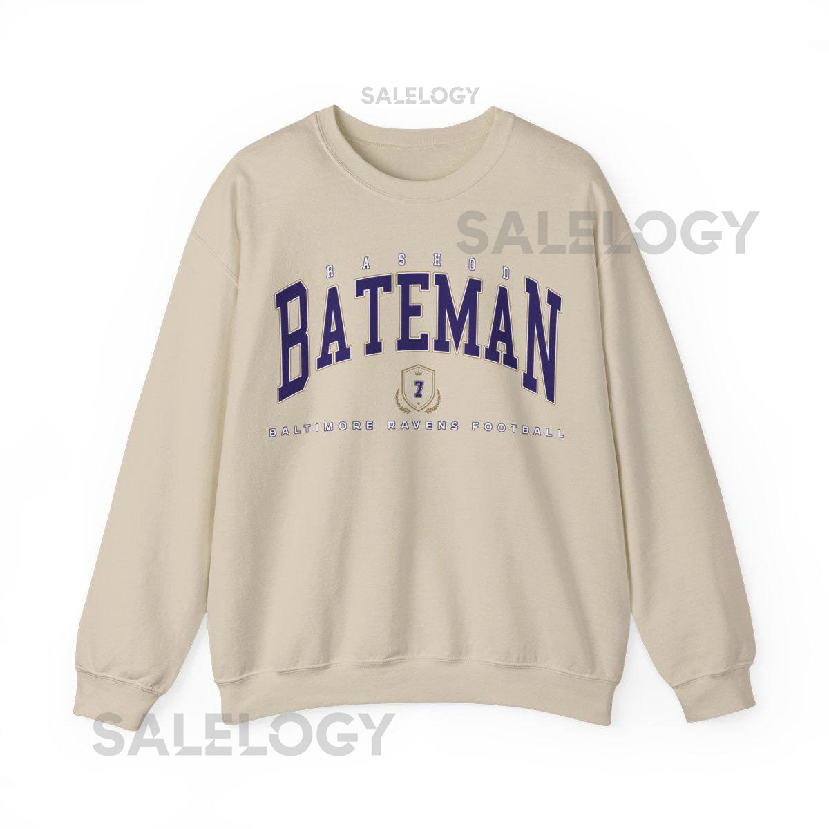 Rashod Bateman Crewneck Sweatshirt Vintage Baltimore Ravens Football Pullover Game Day Fan Merch Gift Cozy Collegiate Sweater_830