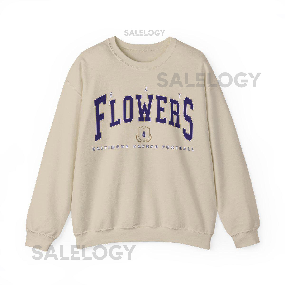 Zay Flowers Crewneck Sweatshirt Vintage Baltimore Football Gameday Pullover Cozy Ravens Fan Merch Gift Sweater_1134