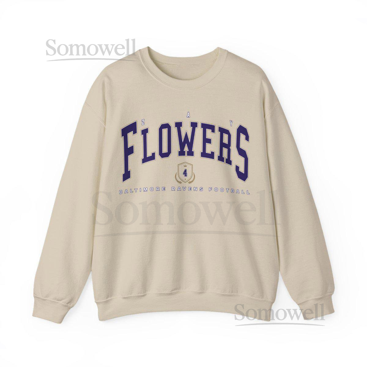 Zay Flowers Crewneck Sweatshirt Vintage Baltimore Football Gameday Pullover Cozy Ravens Fan Merch Gift Sweater_70