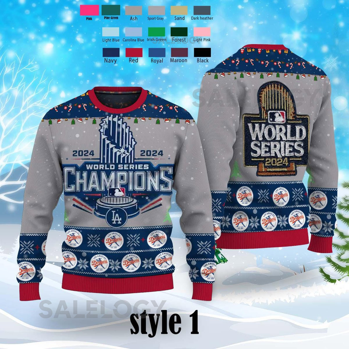 Dodger Champion 2025 Ugly Sweater Shirt LA Baseball Christmas Sweater Los Angeles Ugly Sweater Ugly Christmas Sweater Xmas s