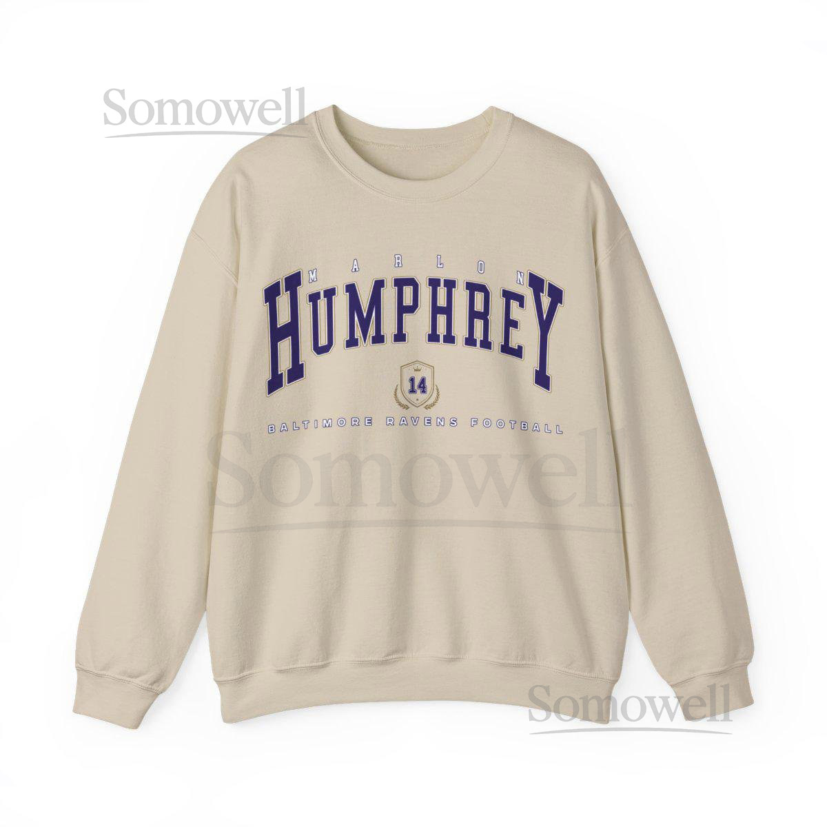 Marlon Humphrey Crewneck Sweatshirt Vintage Baltimore Ravens Football Fan Gear Cozy Unisex Gameday Pullover_787