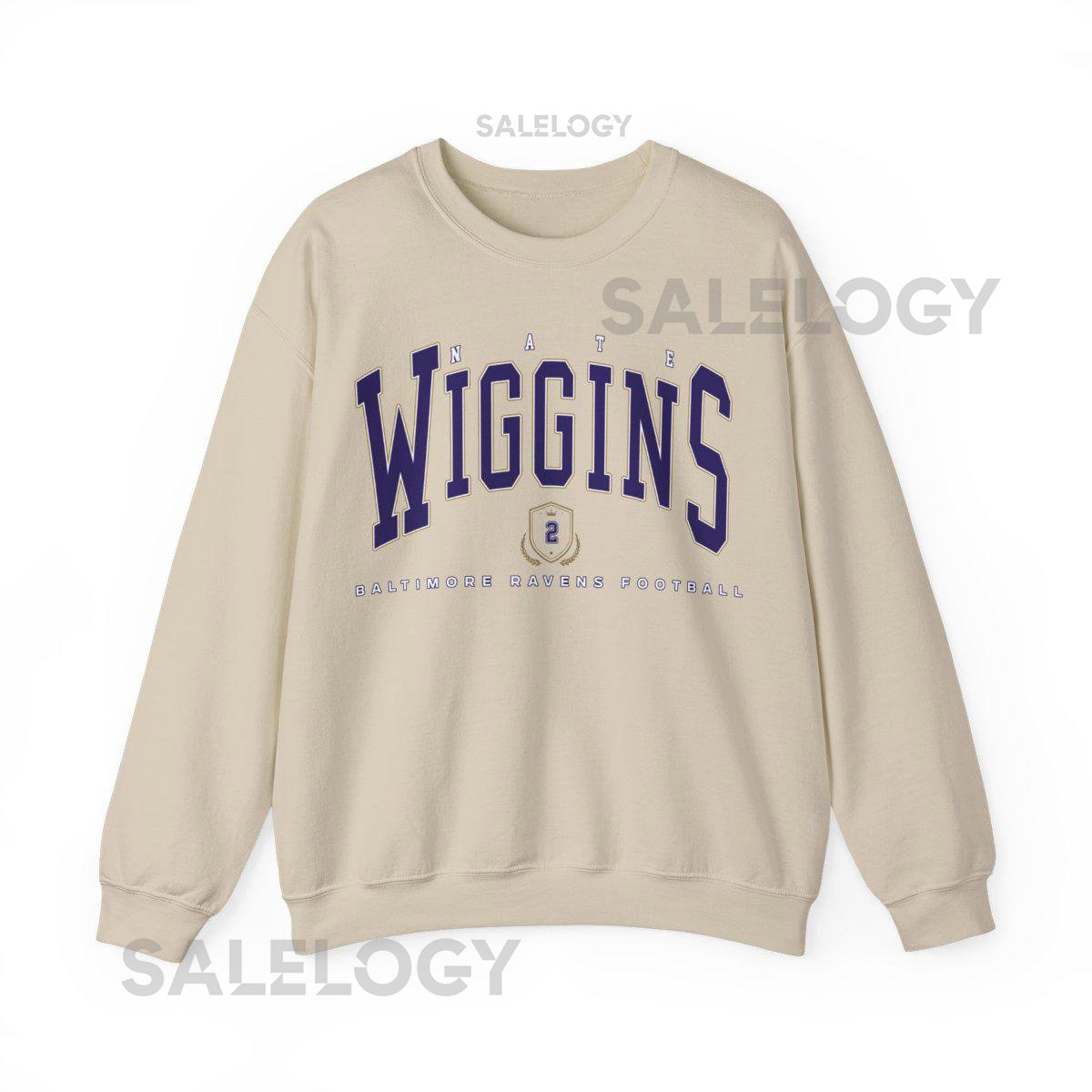 Nate Wiggins Crewneck Sweatshirt Vintage Baltimore Ravens Football Pullover NFL Gameday Fan Gift Sweater_797