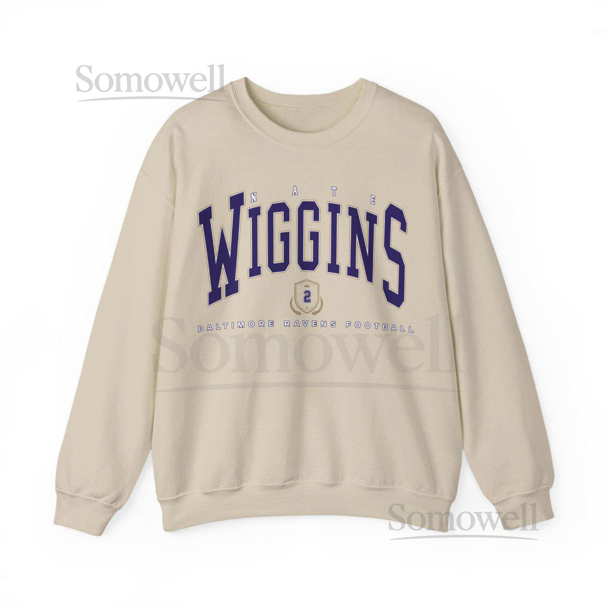 Nate Wiggins Crewneck Sweatshirt Vintage Baltimore Ravens Football Pullover NFL Gameday Fan Gift Sweater_797