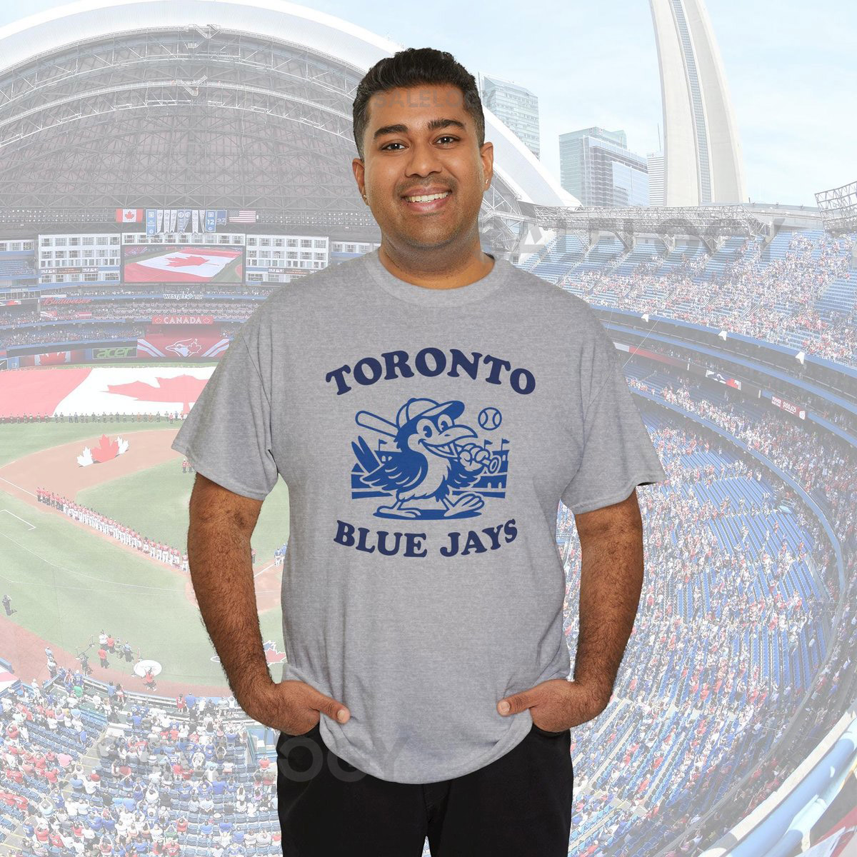 Toronto Blue Jays T-Shirt - Vintage Cartoon Baseball Design - Unisex Heavy Cotton Tee_332