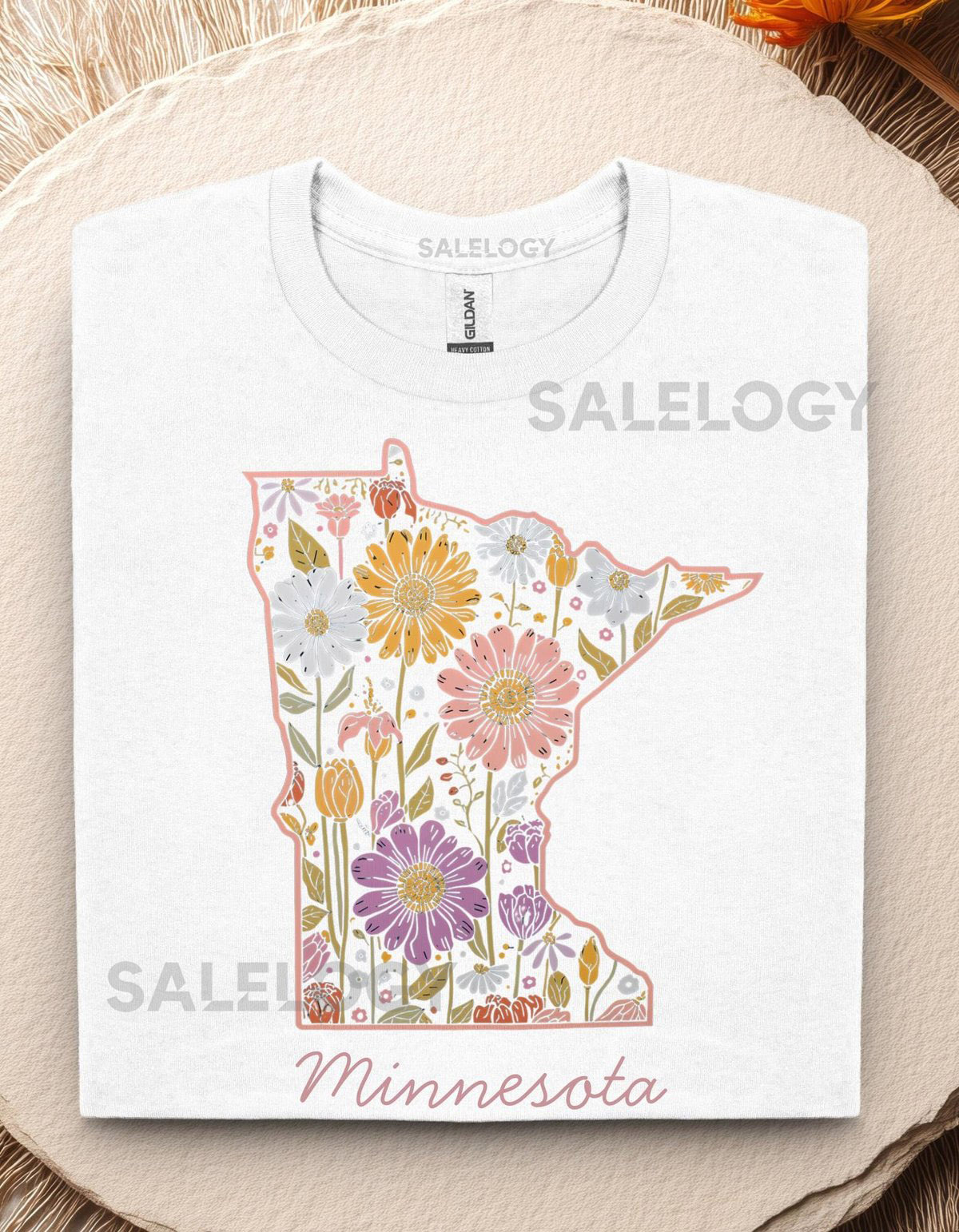 Floral Minnesota Tee - Unisex Cotton Shirt State Pride_283