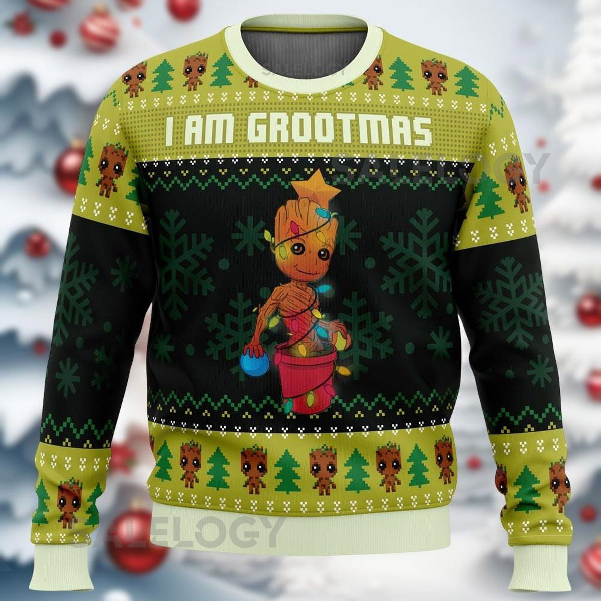 I Am Groot Christmas Ugly Sweater Guardians Of Galaxy Sweater Baby Groot Shirt Funny Christmas Sweater Christmas Holida