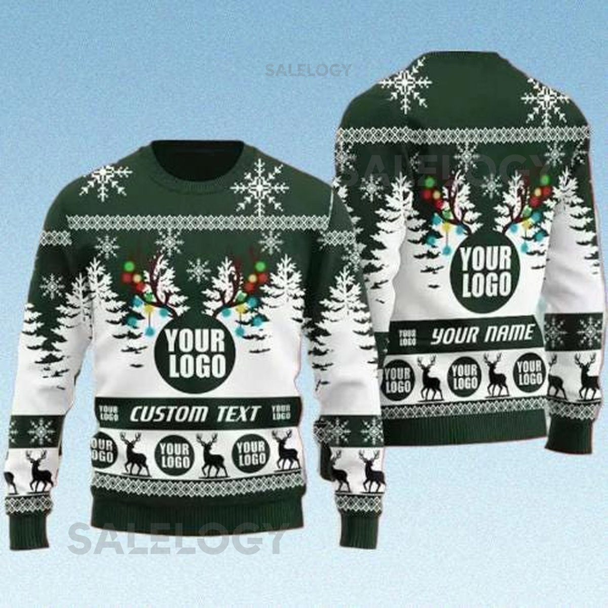 Custom Logo Ugly Christmas Sweater Personalized Company Xmas Sweatshirt Custom Photo Holiday Gift