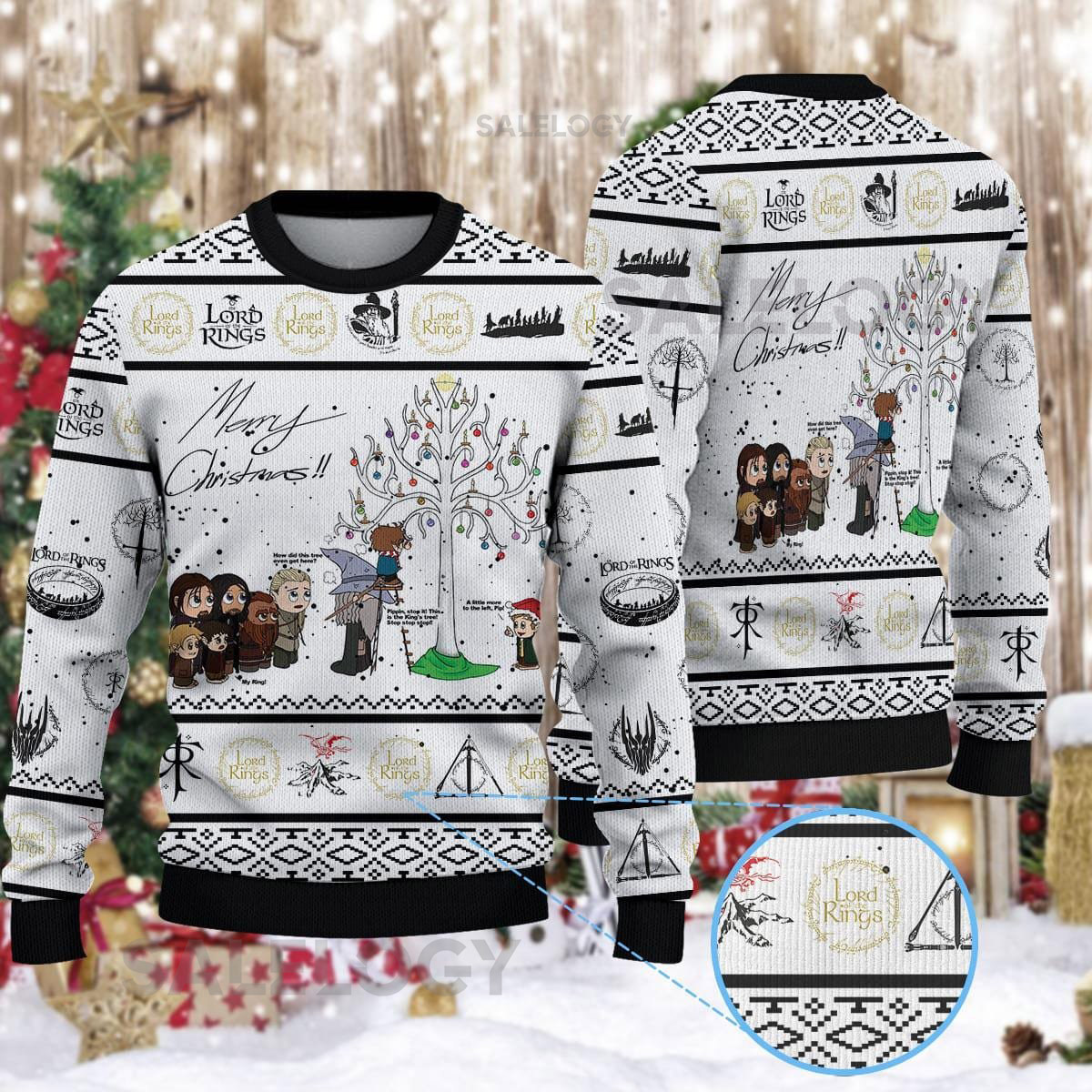 LOTR Christmas Knitted Sweater Funny LOTR Christmas Ugly Sweater Wool Ugly Sweater Ugly Sweatshirt Ugly Sweater
