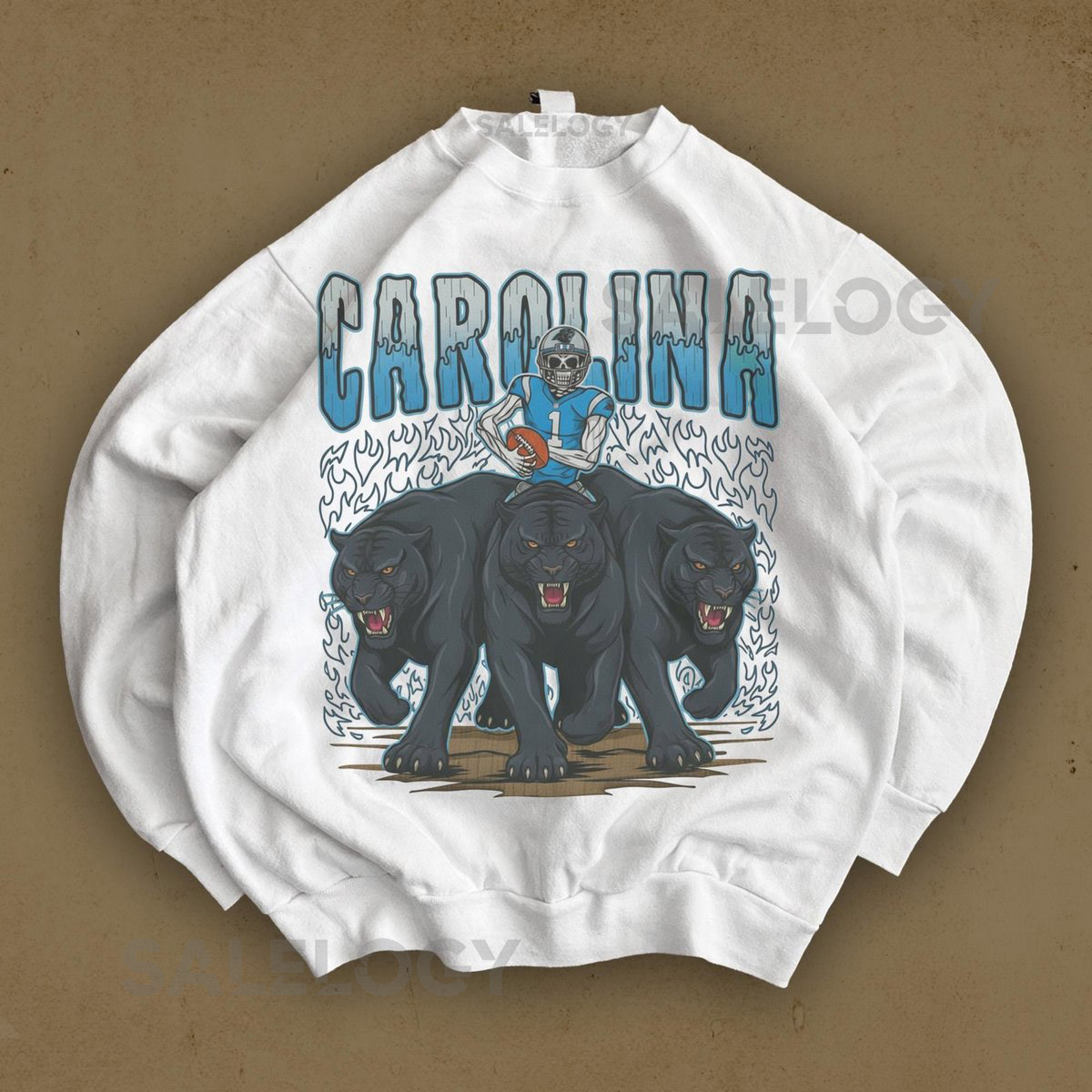 Old School Carolina Football Sweatshirt Retro Panthers Vintage 90s Crewneck Classic Game Day Football Sweater_808