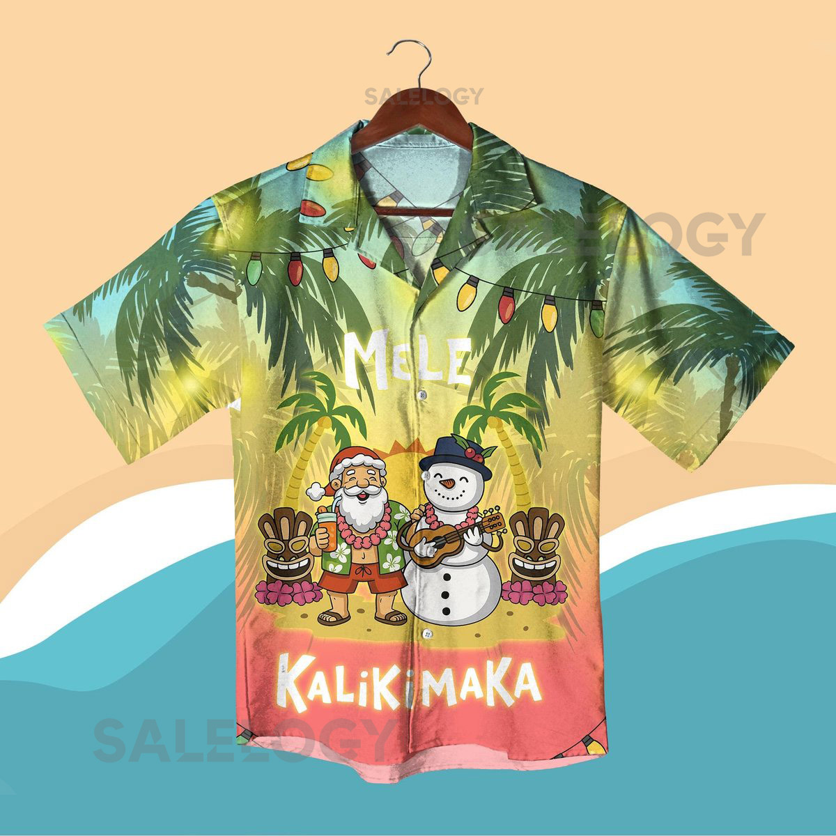 Mele Kalikimaka Hawaiian Shirt Tropical Christmas Outfit Funny Santa Snowman Beach Shirt Holiday Vacation Gift for Men Women Xmas Gifts_126