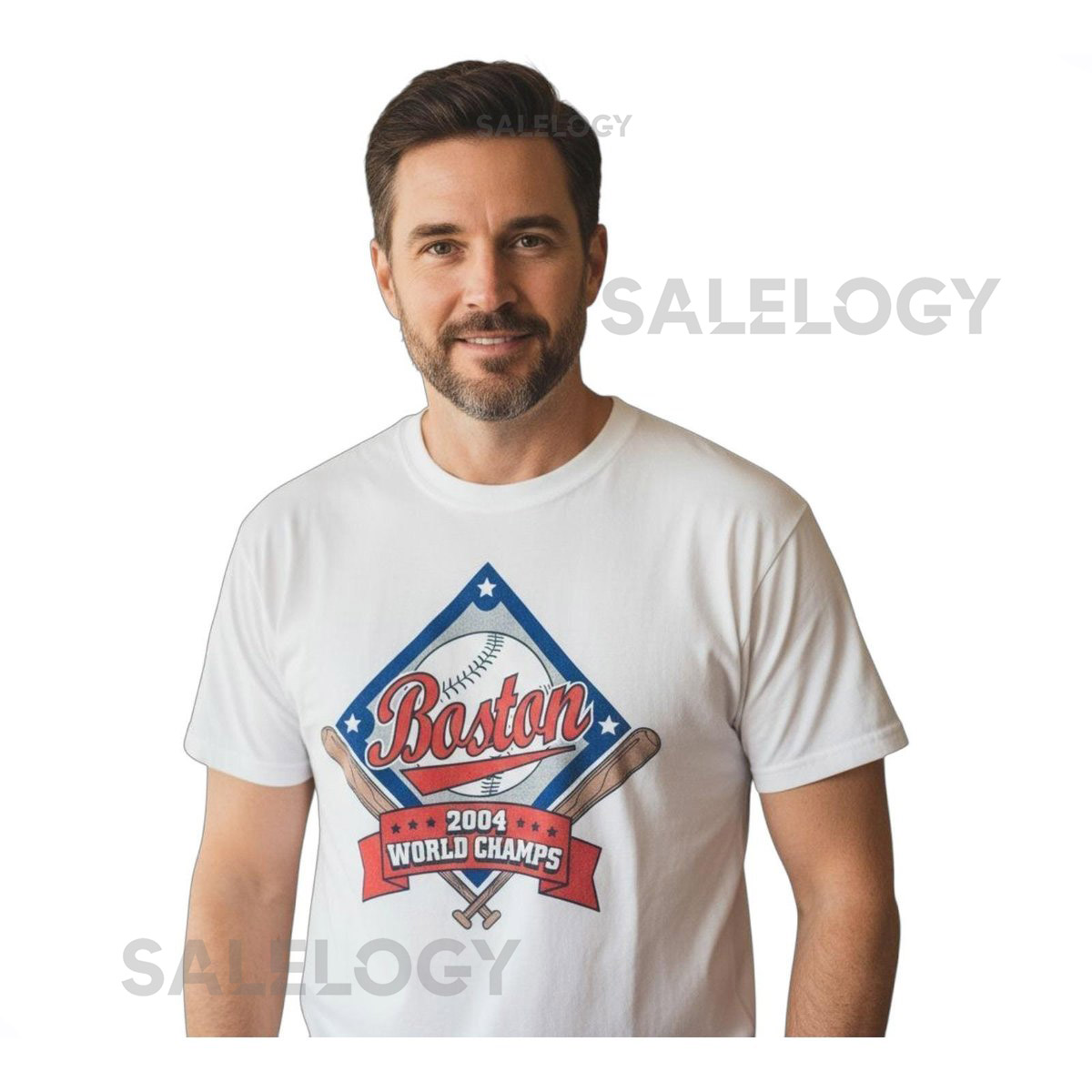 Vintage Boston Red Sox 2004 World Series Champs T Shirt Adult Large White Gildan_664