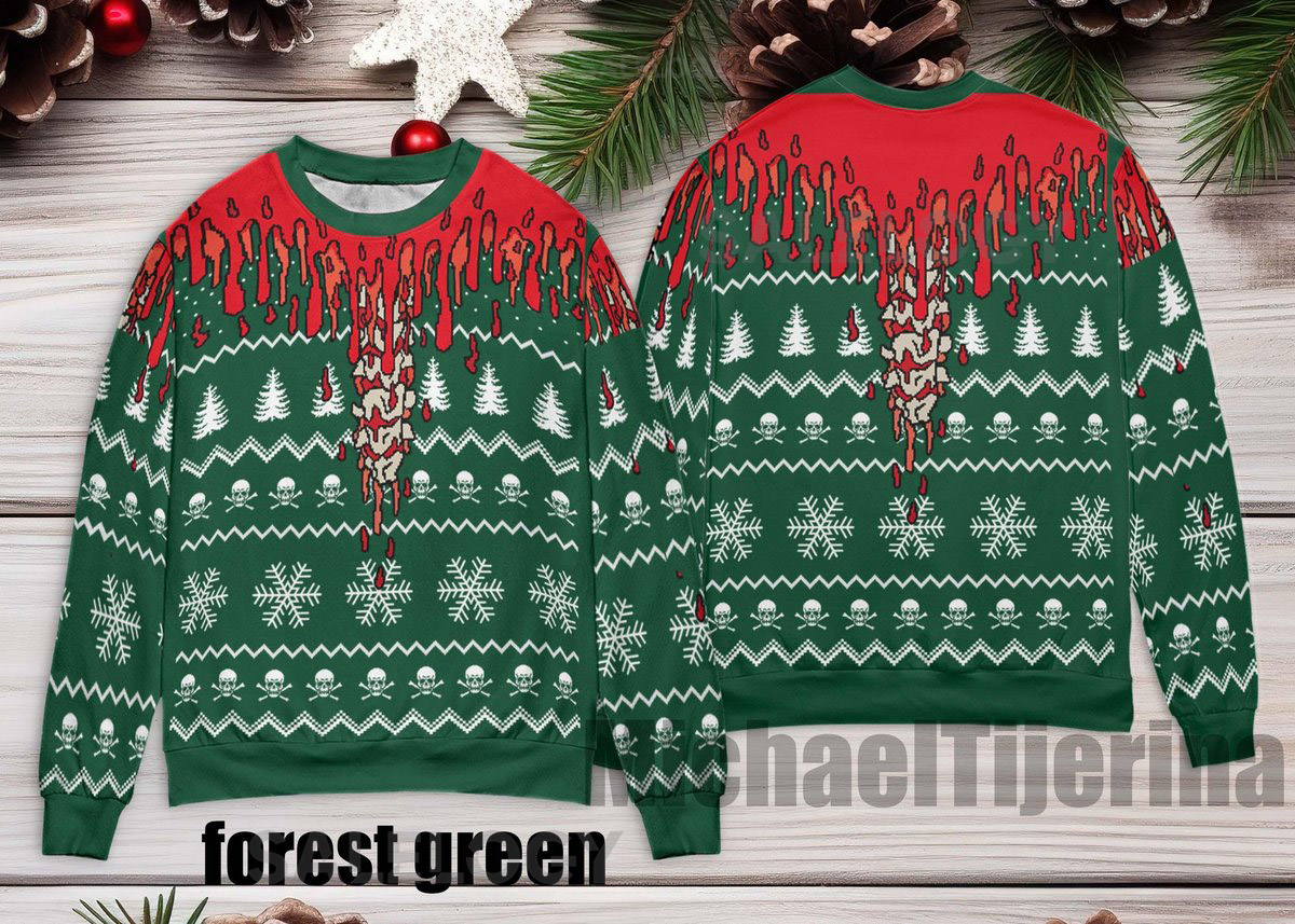 Horror Halloween Ugly Sweater Horror Snowflake Halloween Sweater Unisex Ugly Sweater Funny Sweater for Family Christmas Ugly Sweater