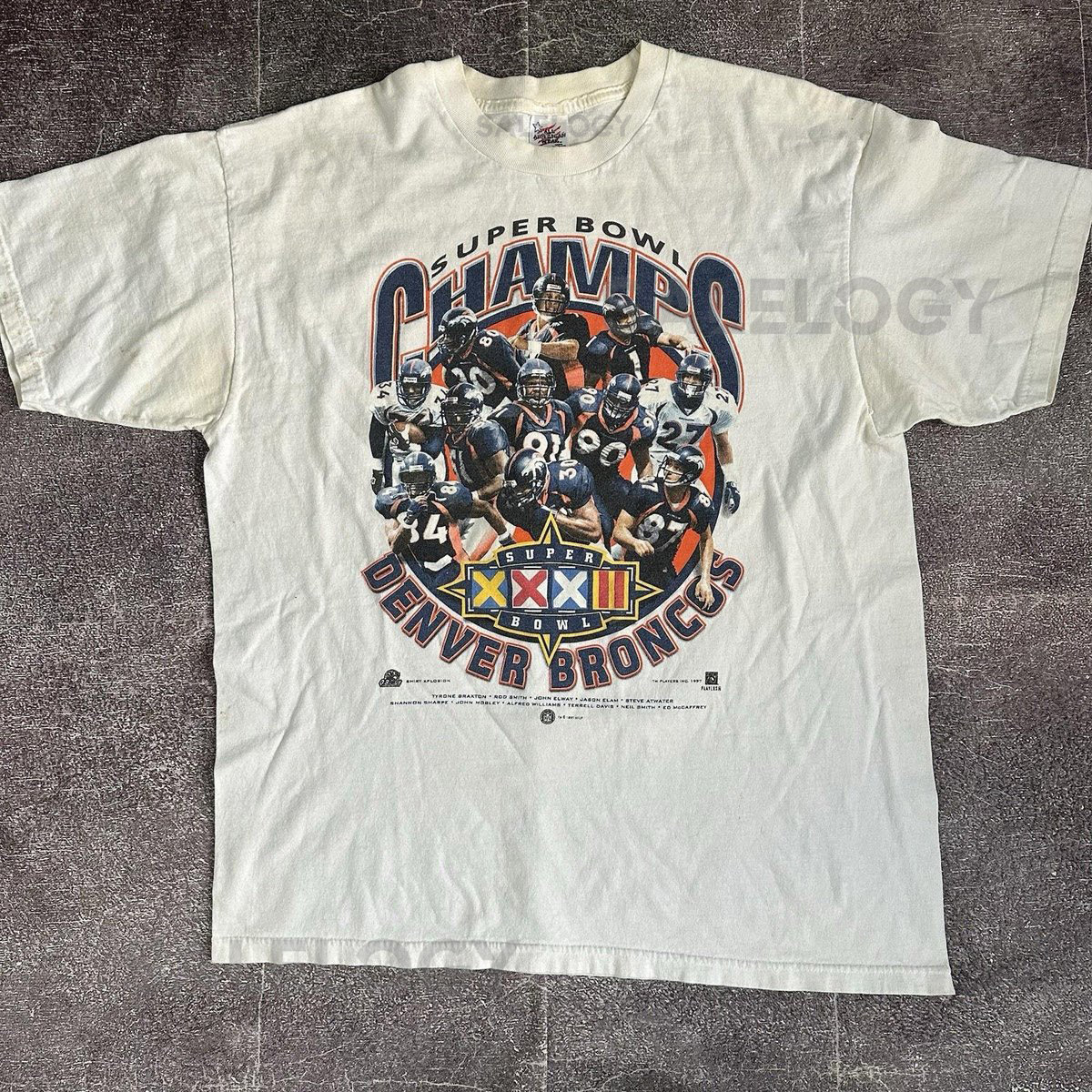 Men's Vintage 90's Denver Broncos Super Bowl Champions John Elway T Shirt Sz XL_413