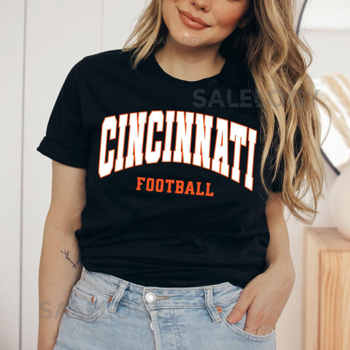 Cincinnati Football Shirt Bengal Football Fan Gift Cincy Game Day Bella Canvas 3001 Tee Unisex Football Shirt Cincy Tailgate Tee_532