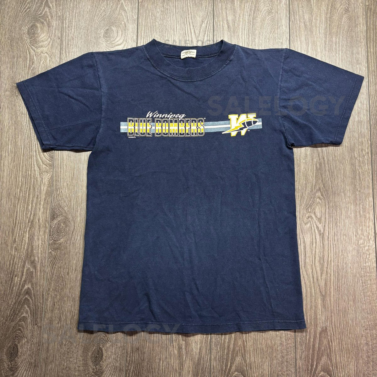 Vintage Winnipeg Blue Jets 1990s CFL T Shirt Small blue Football Rare_774