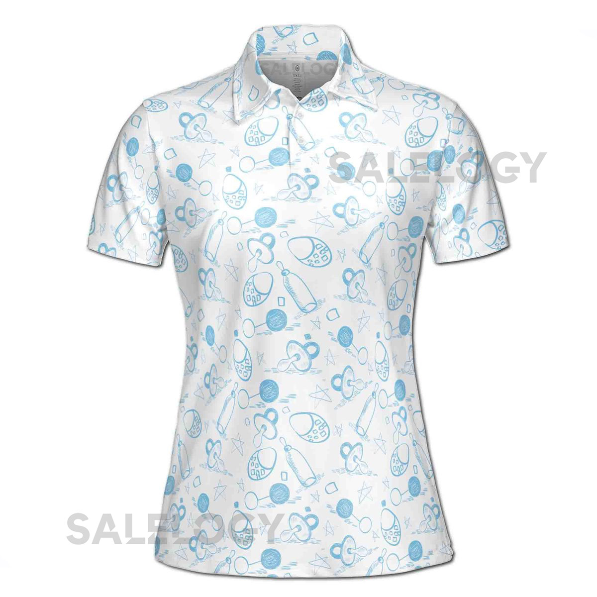 Funny Baby Pacifiers and Bottles Baby Reveal Day Women's Polo Shirt S-5XL_486