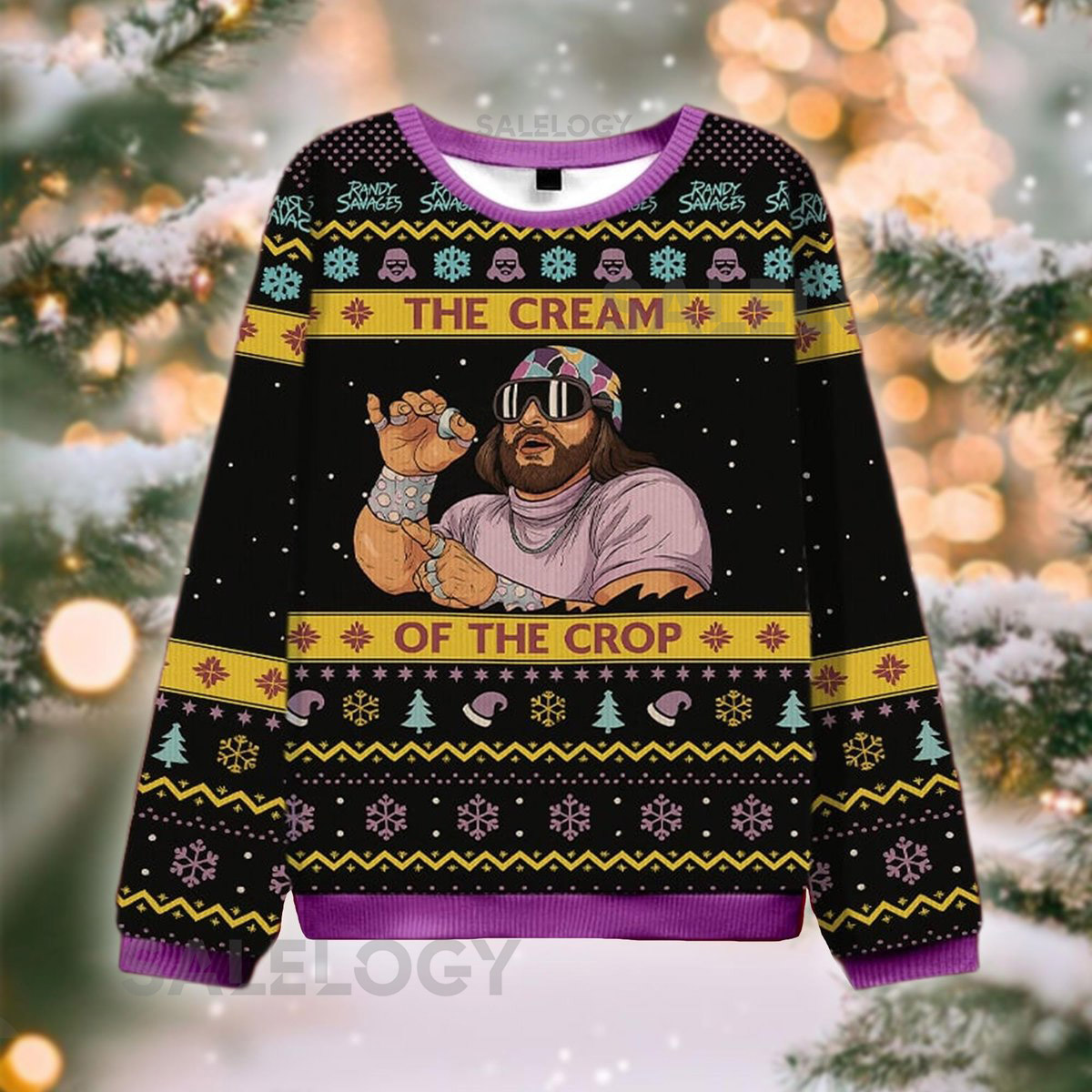 The Cream Of The Crop Christmas Sweater Funny Wrestling Legend Jumper Ugly Holiday Party  Vintage 90s Style Sweatshirt